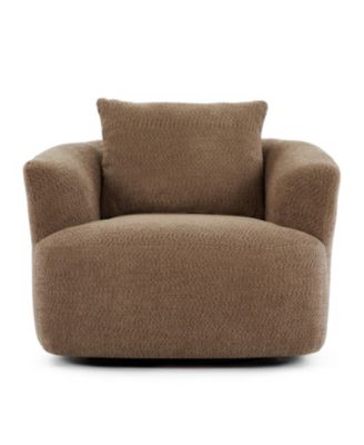 360 Swivel Accent Barrel Chair with Throw Pillow