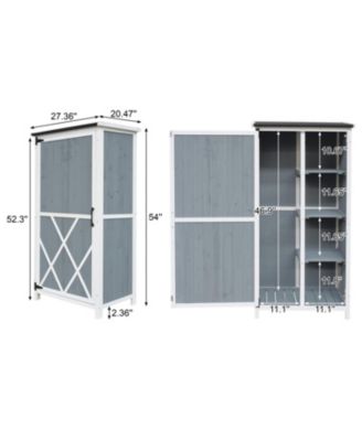 54" Storage Shed w/ Sloped Roof & 5 Compartments