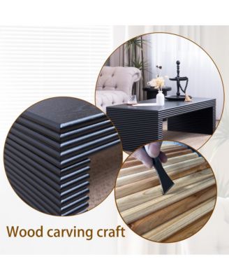 Modern Black Ribbed Coffee Table