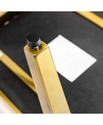 set of 2pcs Dining table gold stainless steel with white fabric