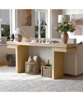  66" Wide Wood Console Table - Distressed Oak