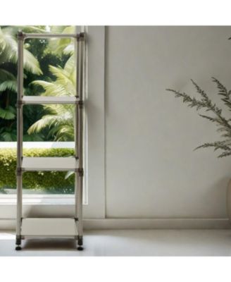 Korean 4-Tier Stainless Steel Shelving Unit (49"H x 14.9"W