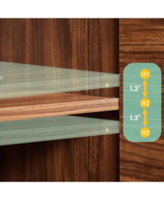 Walnut Buffet Cabinet Sideboard - Curved Wave Design