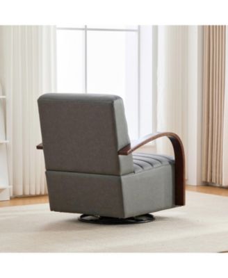 30.7" Swivel Accent Chair - Tufted Lounge Reading Chair - Gray