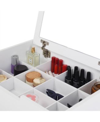  White Vanity Desk with Mirror for Makeup