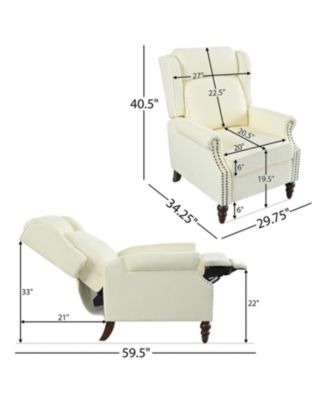 29.75" Push Back Wingback Recliner