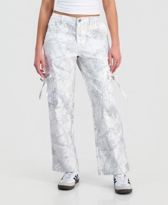 Juniors' Tree Camo Printed Twill Cargo Pants