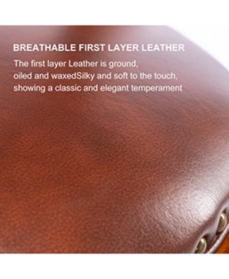 26" Swivel Leather Bar Stool - Blue