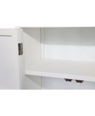 27" White Tower Cabinet - Rustic Wood Sideboard