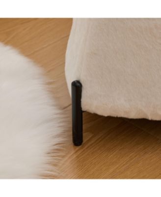 Upholstered Storage Ottoman Set with Metal Legs