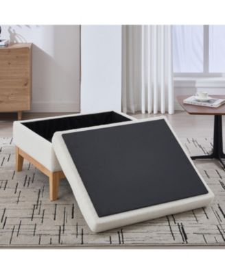 33.86" Boucle Storage Ottoman/Coffee Table