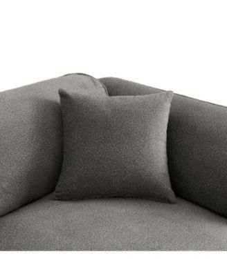 Luxury Velvet 4-Seater Sofa with Footstool & Throw Pillows