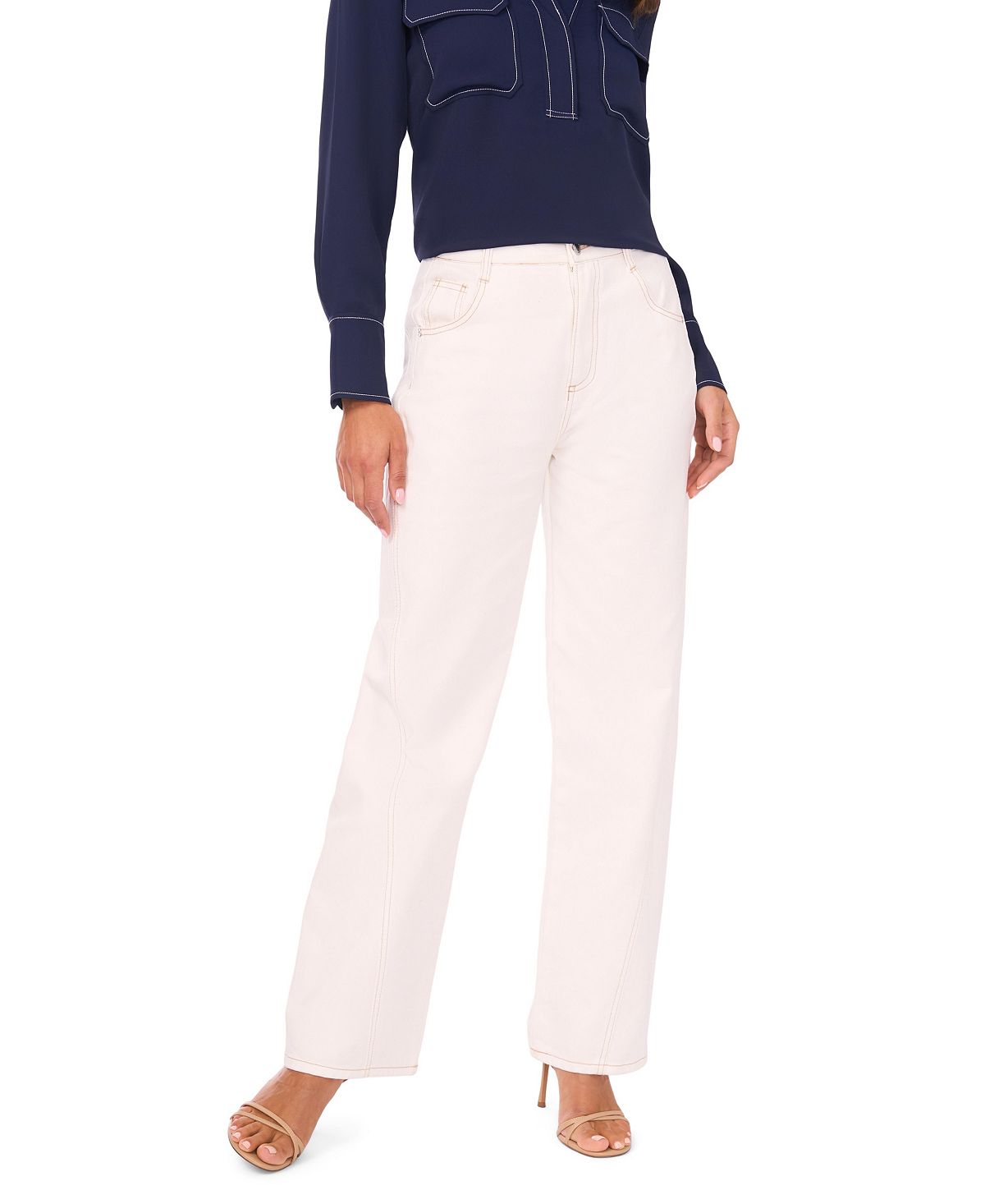 Vince Camuto Women's Curved Seam Straight Jeans view 1 — MAYCSS fashion products