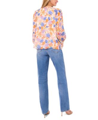 Women's Ruffle Tie-Neck Blouse