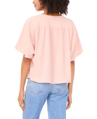 Women's Front Shirring Crewneck Blouse
