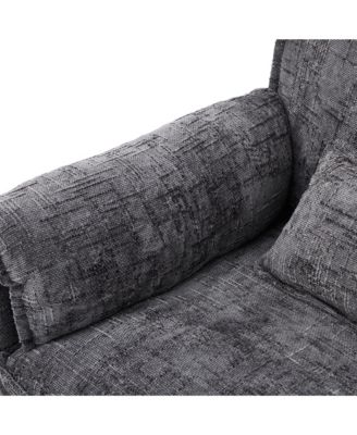 Oversized Sectional Sofa Cloud Couch w/ Ottoman, USB & Phone Holder