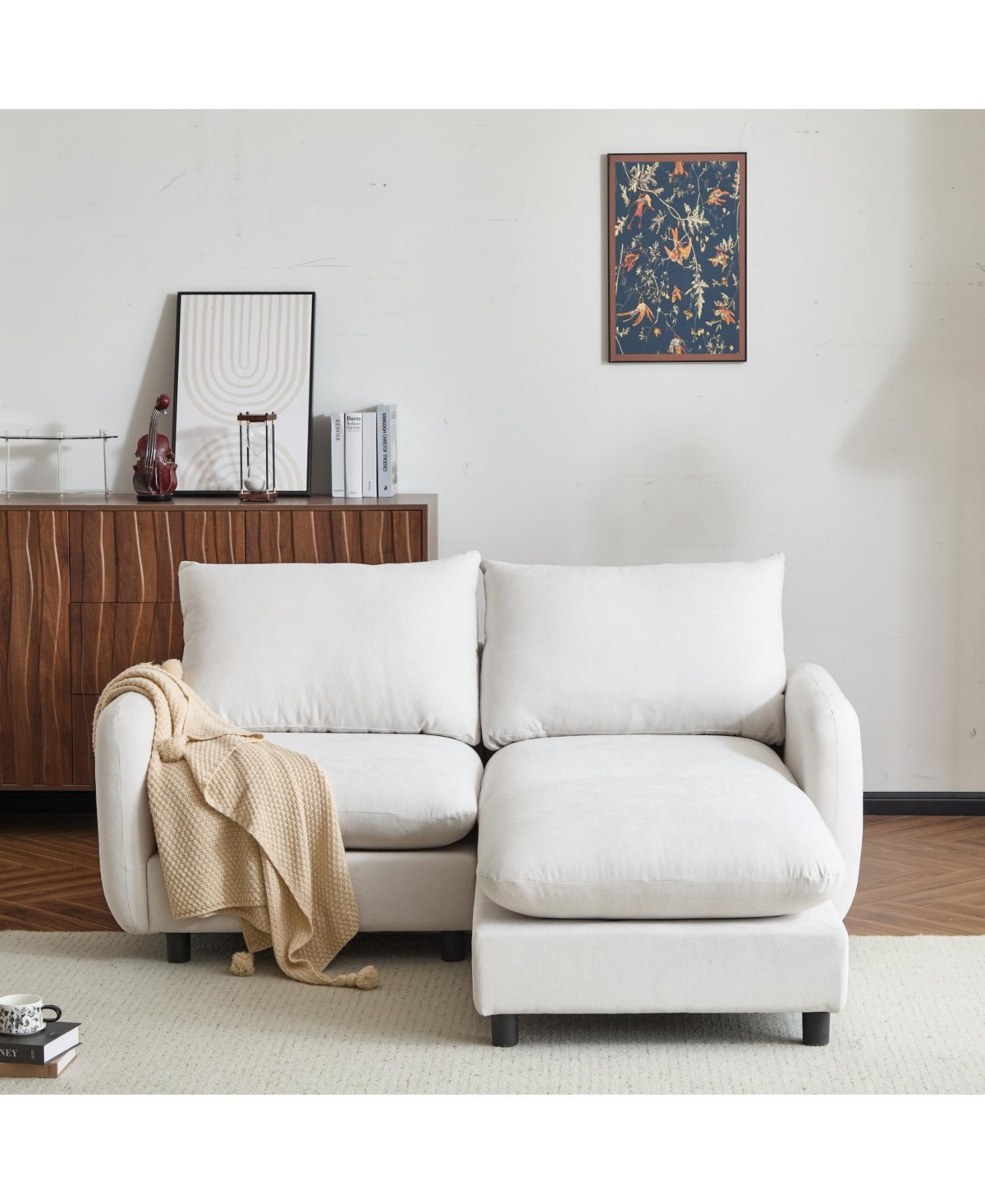 Streamdale Furniture 69" 3-Piece L-Shaped Modular Sectional Sofa with Ottoman