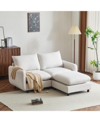 69" 3-Piece L-Shaped Modular Sectional Sofa with Ottoman