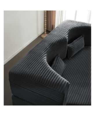 Streamdale Corduroy Foam Sleeper Sofa Bed with Pillows
