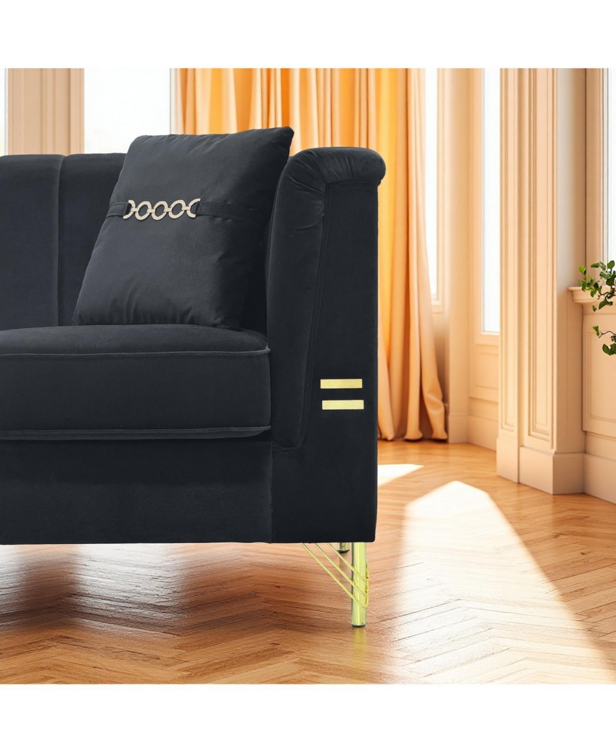 Streamdale Furniture Cream Velvet Tufted Sofa Set