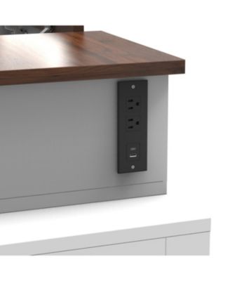  Dimmable LED Vanity Desk with Flip Mirror & Storage