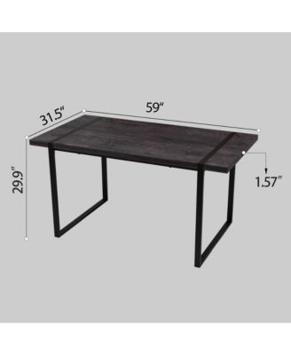 Streamdale 59" Black Dining Table & 4 Suede Chairs