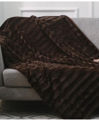 Ultra Soft Faux Fur to Microplush Reversible Oversized Throw, 86" x 86"