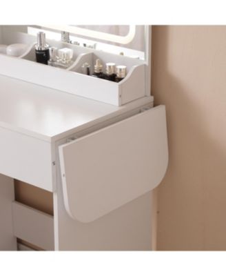  Vanity Desk with Lighted Mirror and Storage, Adjustable Lighting, 3 Drawers, Cabinet