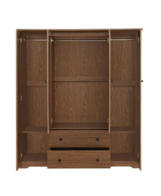 4 Door Wardrobe Armoire Closet with 2 Drawers