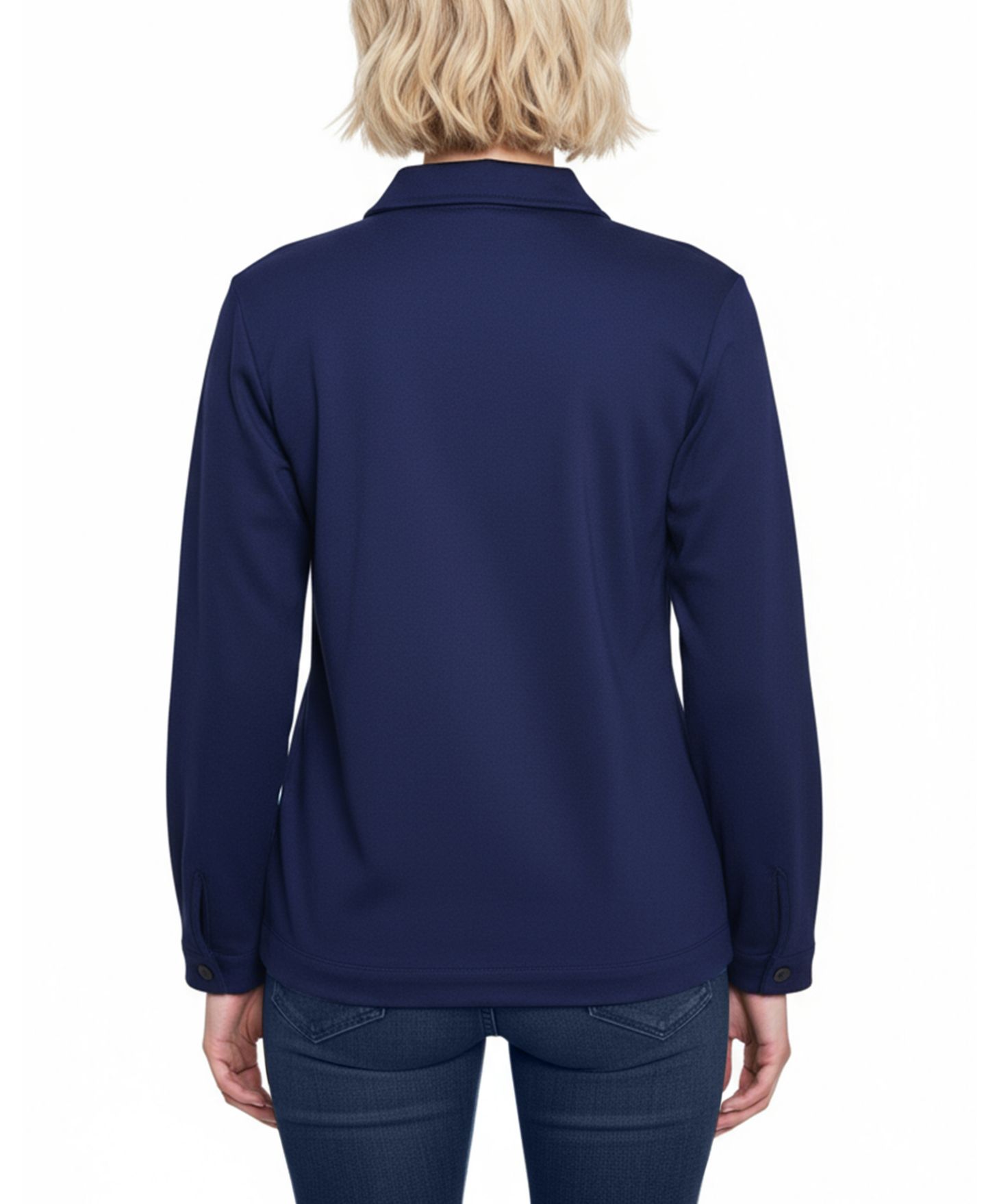 Женская куртка NY Collection Petite Long Sleeve Ponte, цвет: Тёмно-синий — фото 4