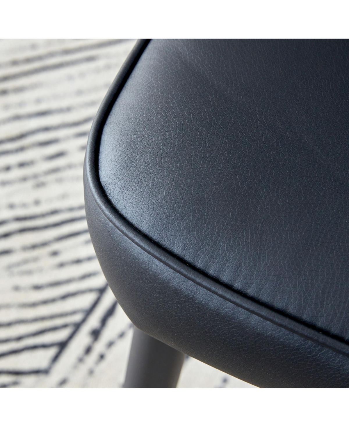 Streamdale Furniture Modern Black Pu Chairs - Set of Two