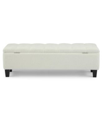 Streamdale Beige Boucle Ottoman Bench with Storage - 300 lbs Capacity