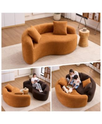 Yin Yang Chenille Sofa Set - Compact, No Assembly, Pillows Included