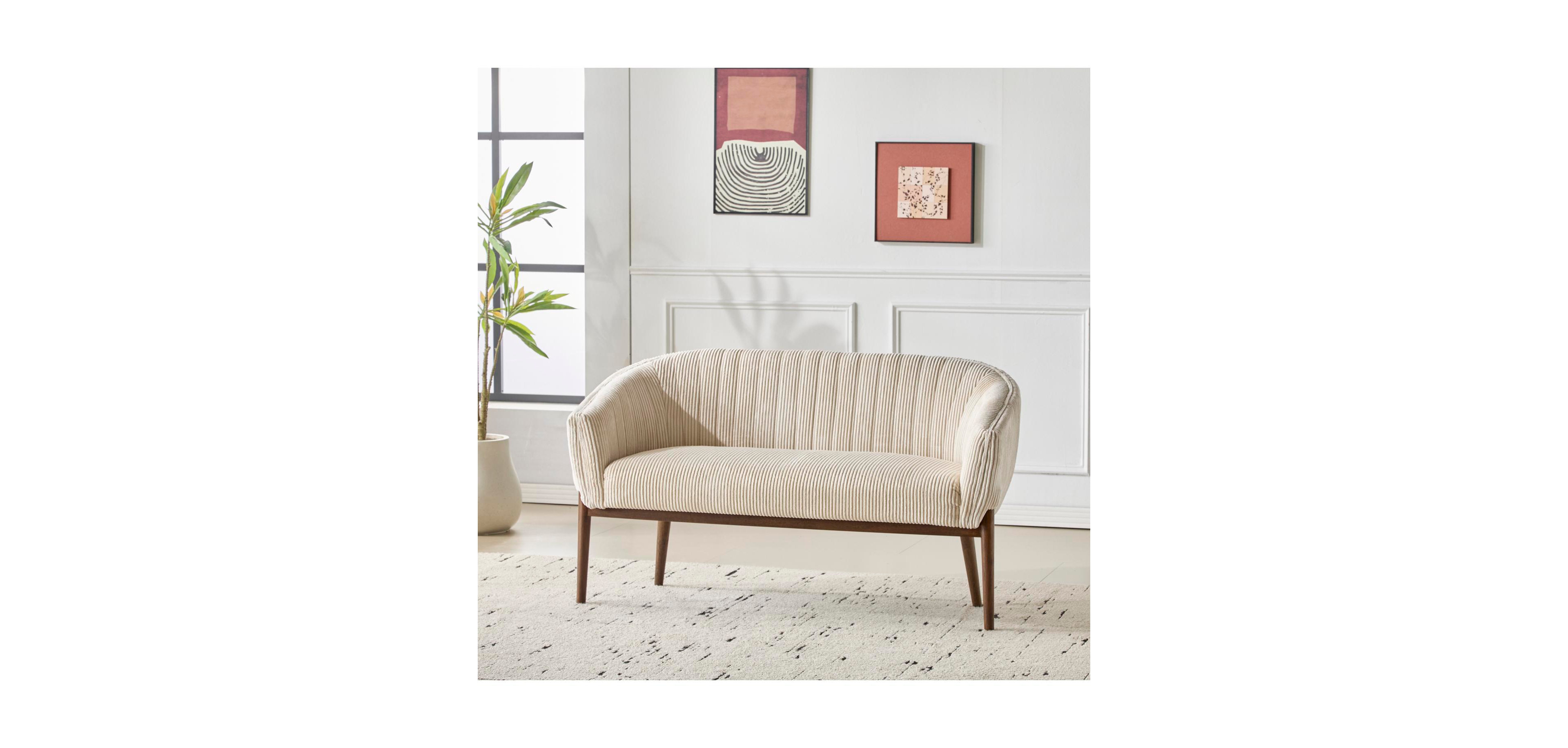 Streamdale Furniture Streamdale Corduroy Recessed Arm Loveseat