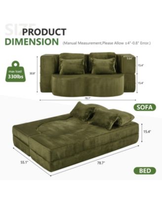 Streamdale Queen Chenille Foldable Sofa Bed - Convertible Futon Couch