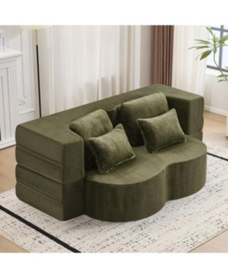 Streamdale Queen Chenille Foldable Sofa Bed - Convertible Futon Couch