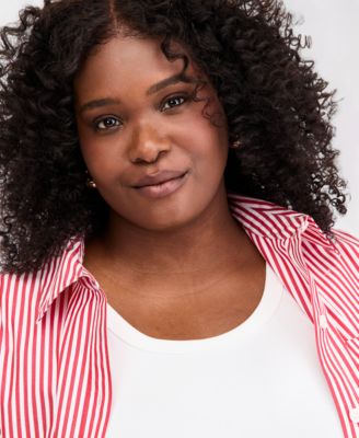 Trendy Plus Size Scoop Neck Short-Sleeve T-Shirt