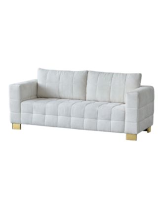 Streamdale Chenille Box-Tufted Sofa with Stainless Steel Legs