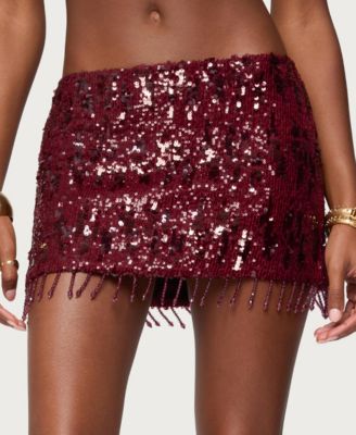 Women's Dalis Fringed Sequin Mini Skirt