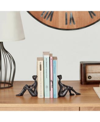 Abstract Sitting Female Sculpture Pair Bookend Set of 2