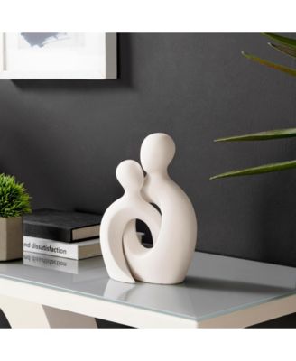 Hans White Intersecting Circle Tender Couple Matte Ceramic Sculpture