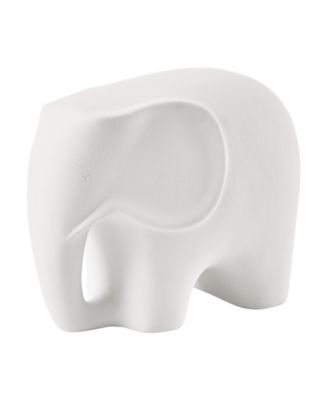 Hans White Abstract Elephant Matte Ceramic Sculpture