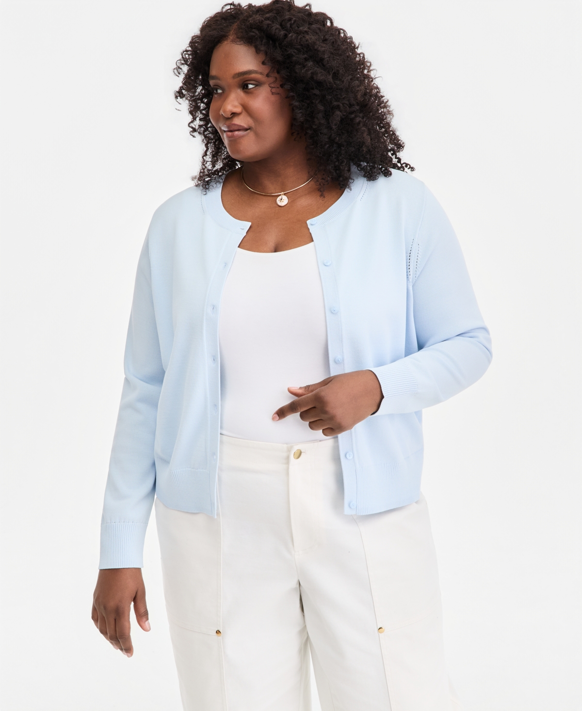 On 34th Trendy Plus Sweater Cardigan, Exclusively at Macy's