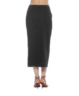 Women's Ginni Mid Waist Column Midi Skirt