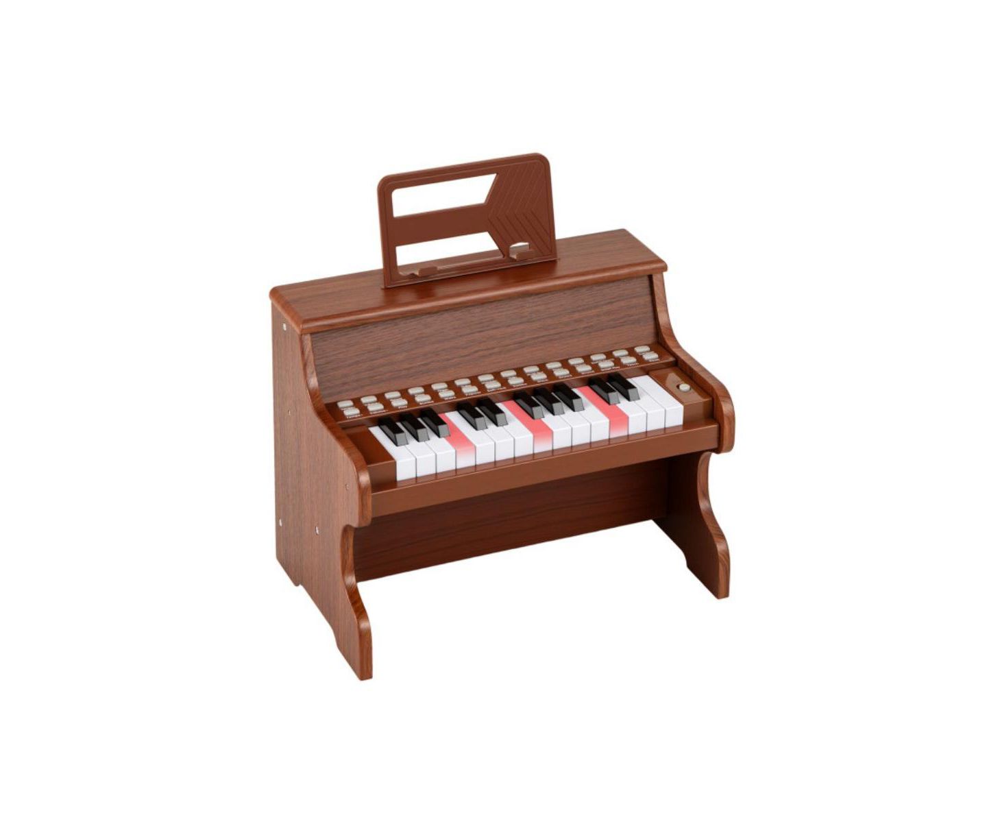 Детская игрушка HONGGE Kids' Digital Piano Keyboard with Light-Up Keys and Demo Songs, Ages 3+, цвет: Коричневый — фото 1