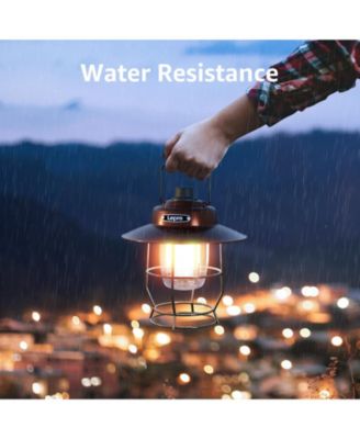 Vintage LED Rechargeable Metal Camping Lantern, Dimmable 3 Lighting Modes, Up to 450LM