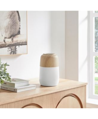 Nora Burk Two Tone Cylindrical Tabletop Vase - White and Beech