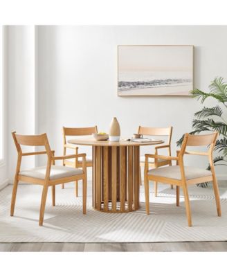 Nora Flask Teardrop Two Tone Tabletop Vase - White and Beech