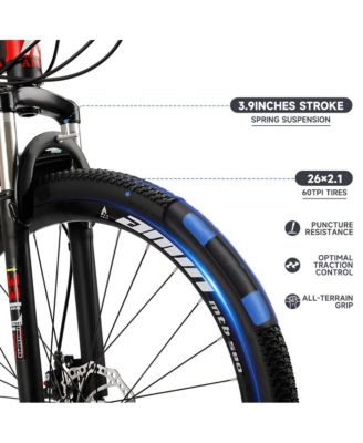 26-Inch Folding Mountain Bike with Shimano 21-Speed, Dual Disc Brakes & Full Suspension for Commuting