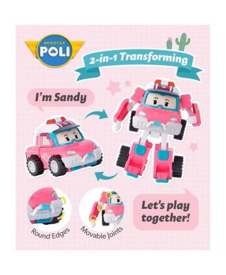 4" Transforming Robot - Sandy | Emergency Rescue Vehicle Action Figures | Kids Educational Pretend Play Toy